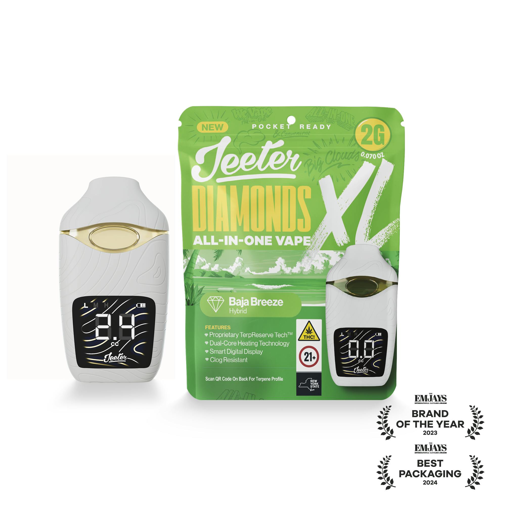 Jeeter | Baja Breeze | Diamonds XL 2G All-In-One Vape