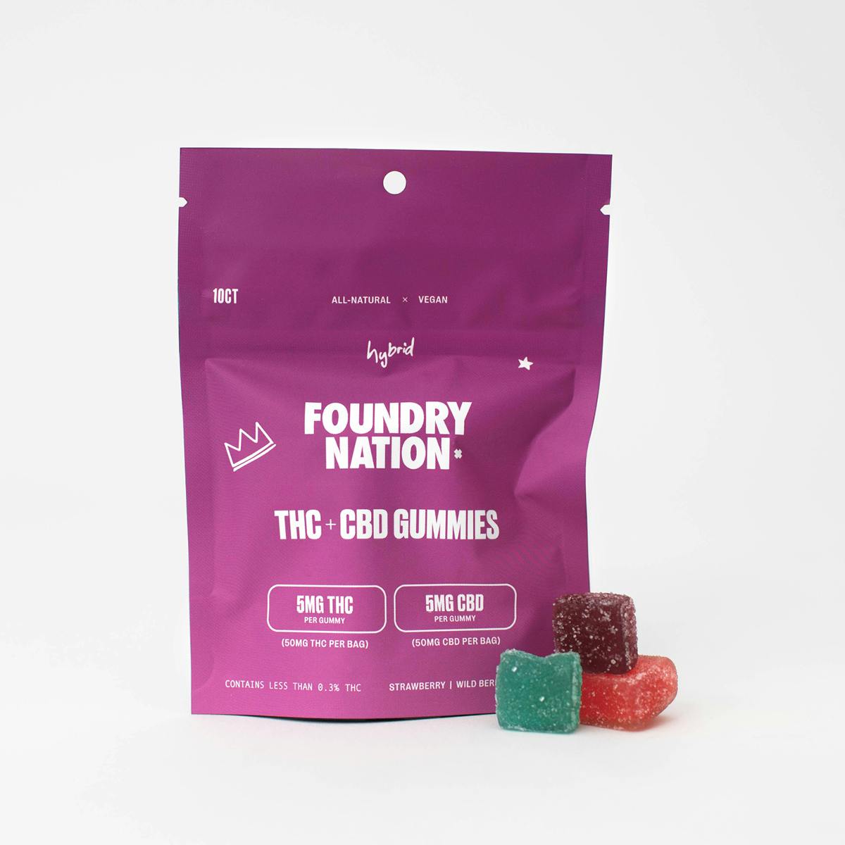 1:1 THC:CBD Gummies | 50mg | 10ct | 5mg/ea at Unwind Dispensary