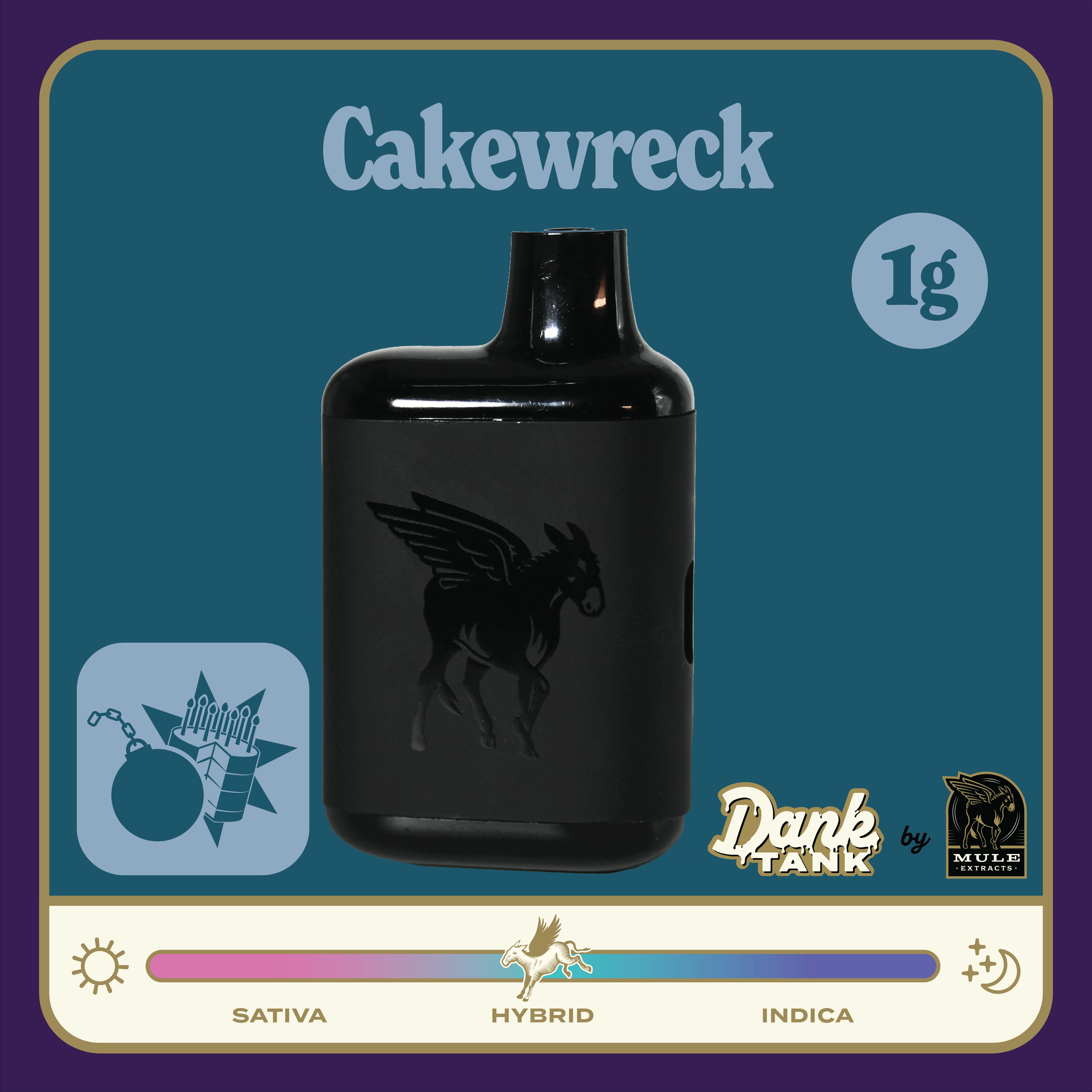 Mule Extracts: Cakewreck - Live Resin Dank Tank Disposable - 1g