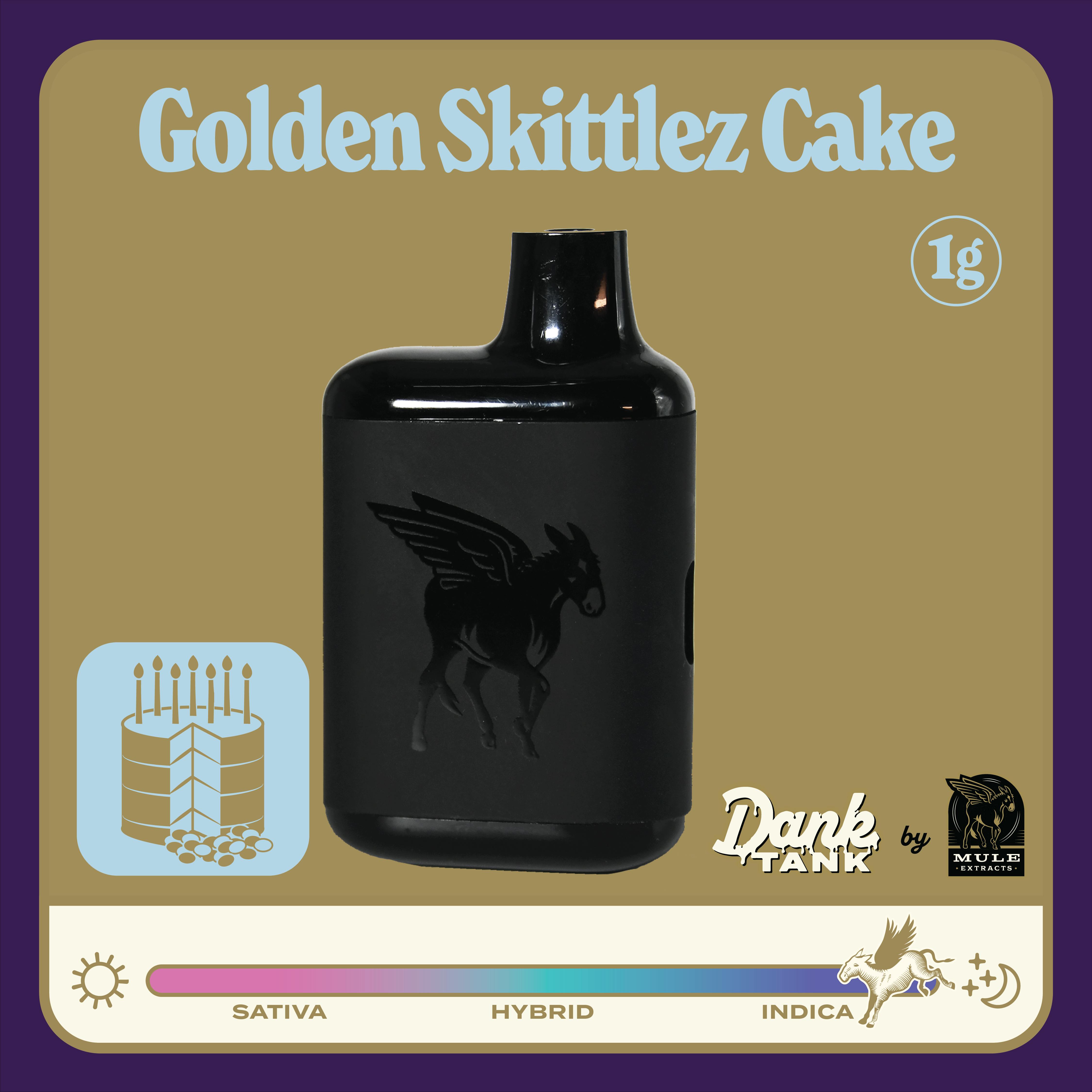 Golden Zkittlez Cake | Dank Tank LR Disposable | 2g by Mule Extracts