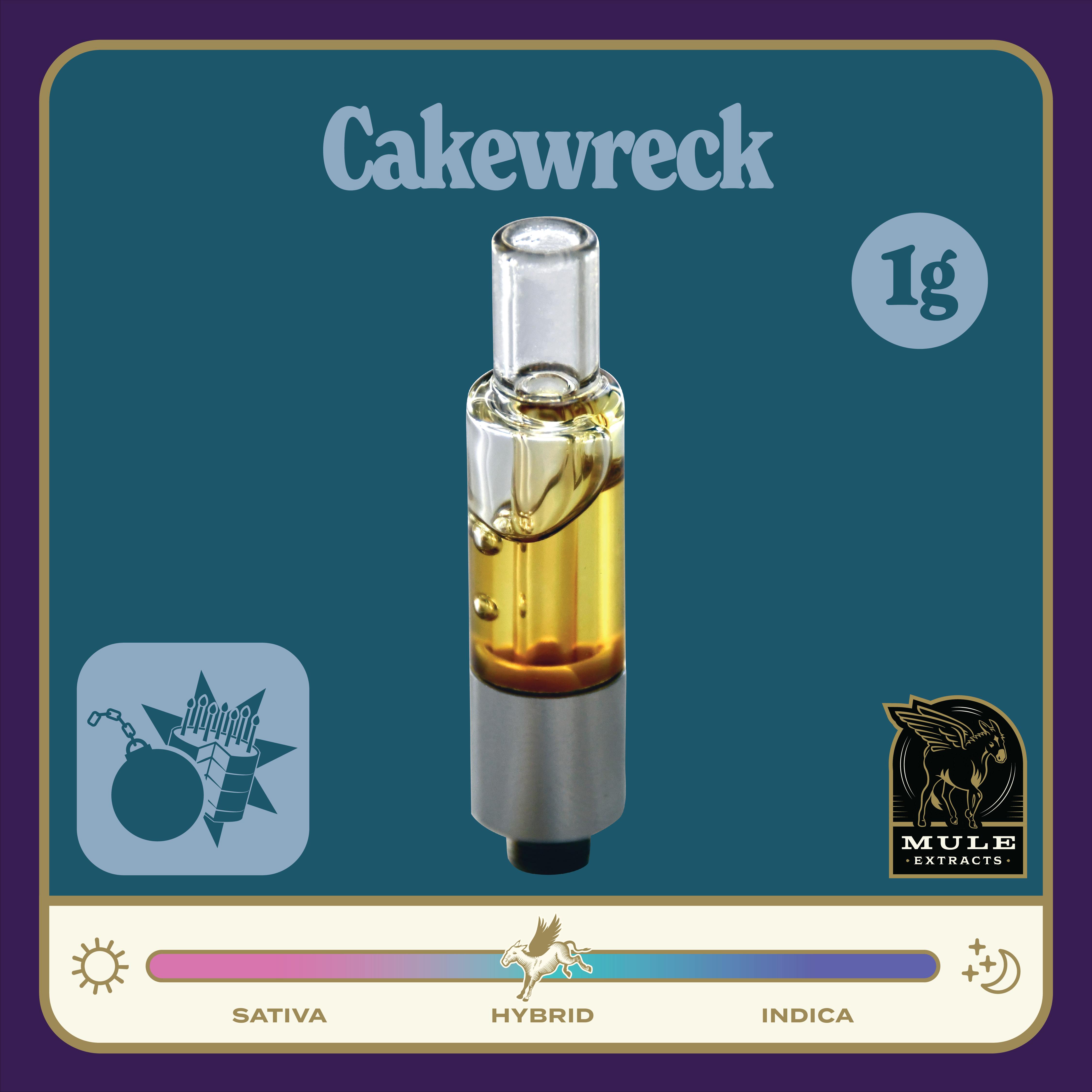 Mule Extracts: Cakewreck - Live Resin Glass Cartridge - 1g