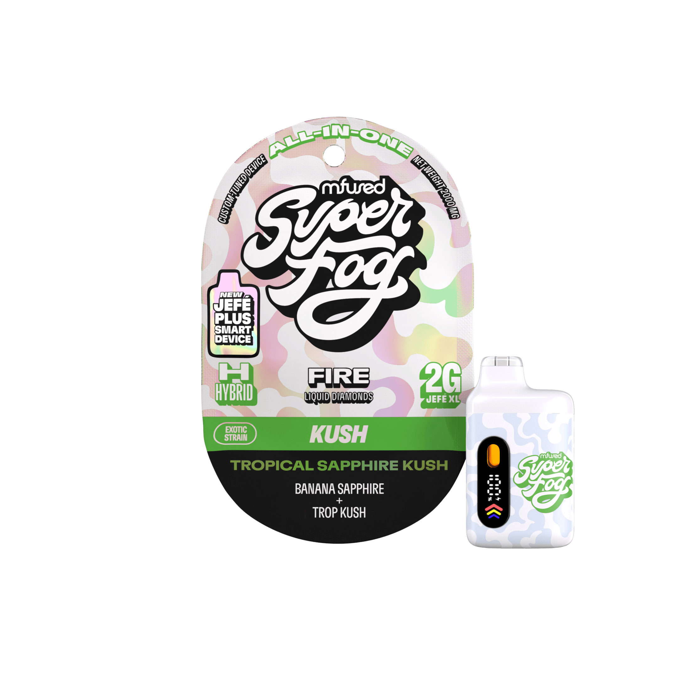 Tropical Sapphire Kush | FIRE Liquid Diamonds Jefé Plus Disposable | 2g by Super Fog by MFused
