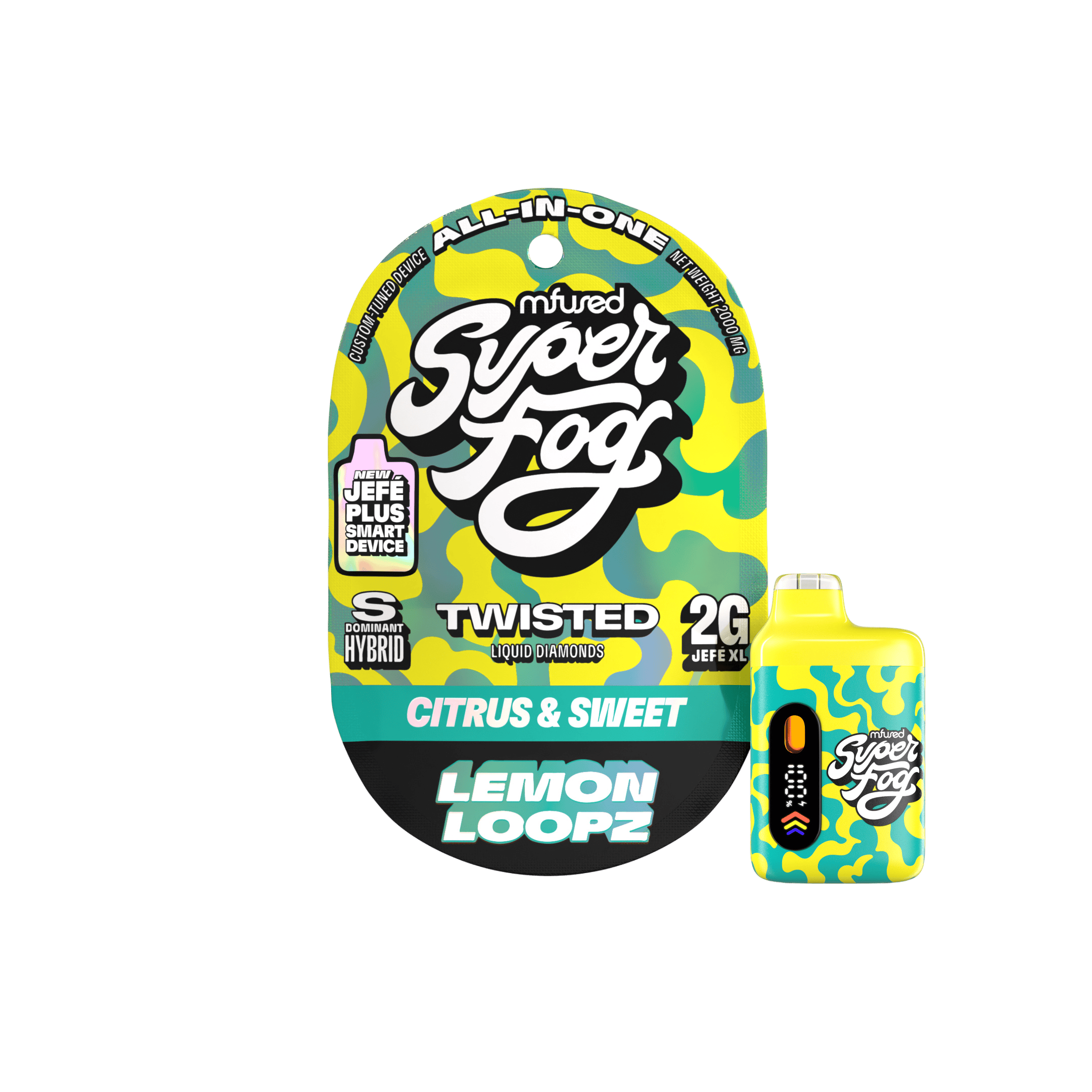 Lemon Loopz | TWISTED Liquid Diamonds Jefé Plus Disposable | 2g by Super Fog by MFused
