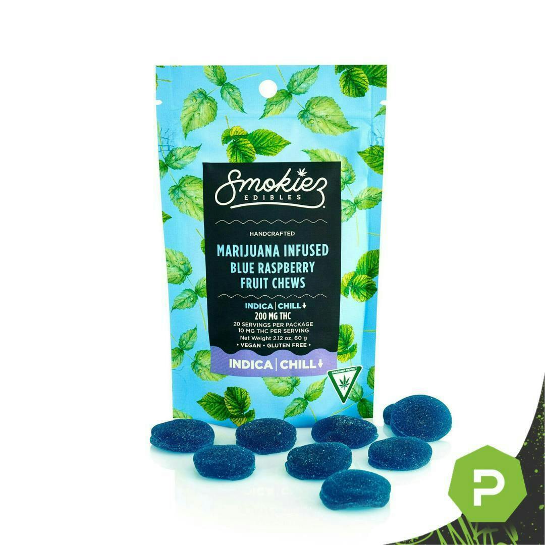 Sweet Blue Raspberry Gummies | 200mg | 10ct | 20mg/ea by Smokiez Edibles