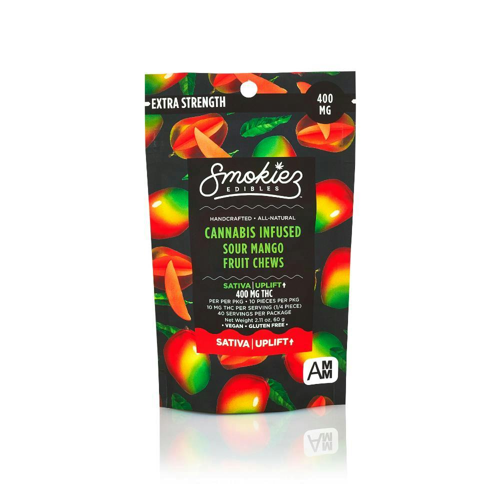 Sour Mango Gummies | 400mg | 10ct | 40mg/ea by Smokiez Edibles