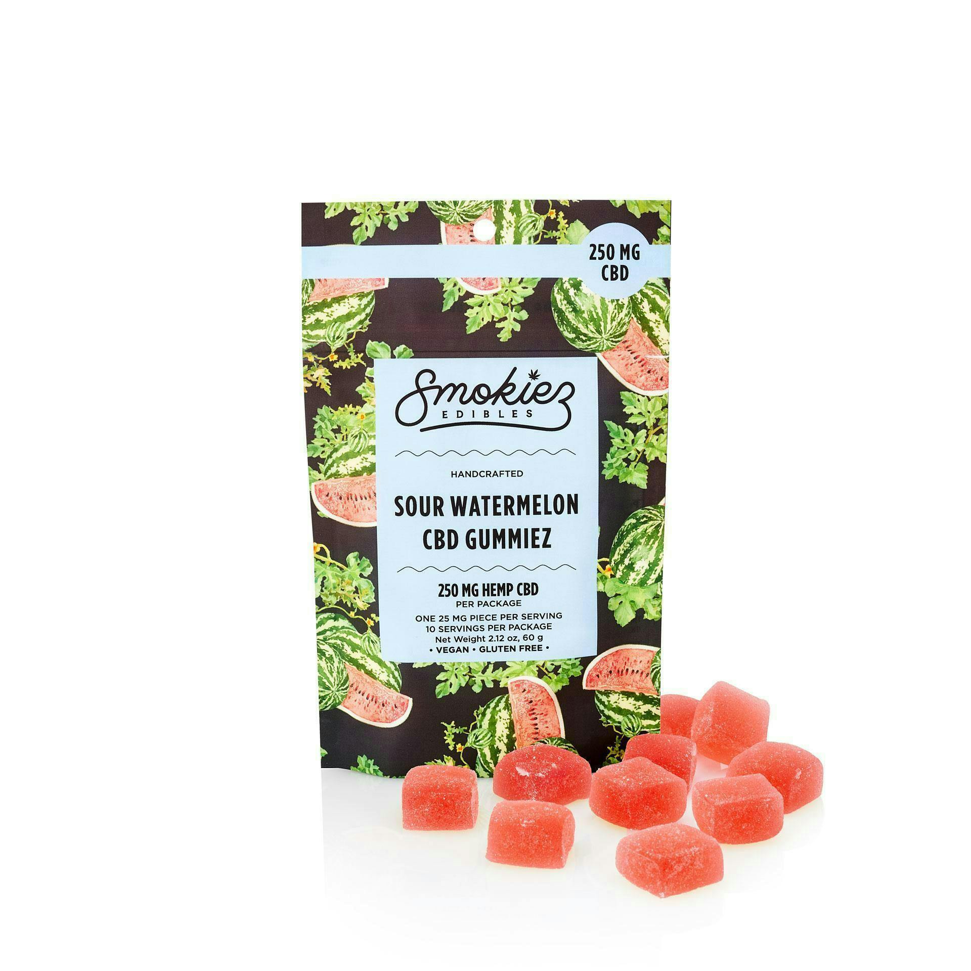 Sour Watermelon CBD Gummies | 250mg | 10ct | 25mg/ea