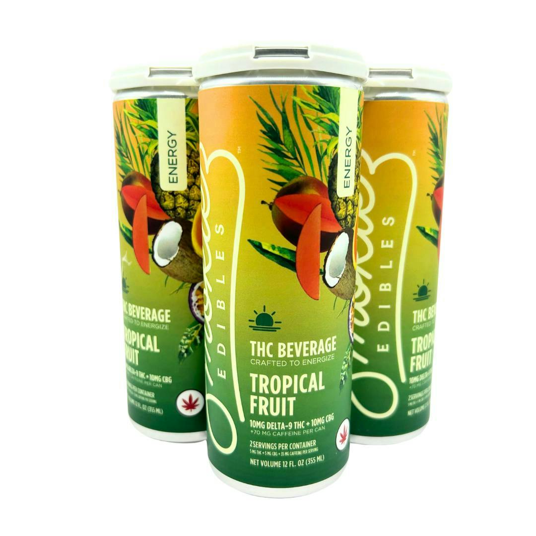 TROPICAL FRUIT Energy Drink | Carbonated | 10mg | 12 fl oz by Smokiez Edibles