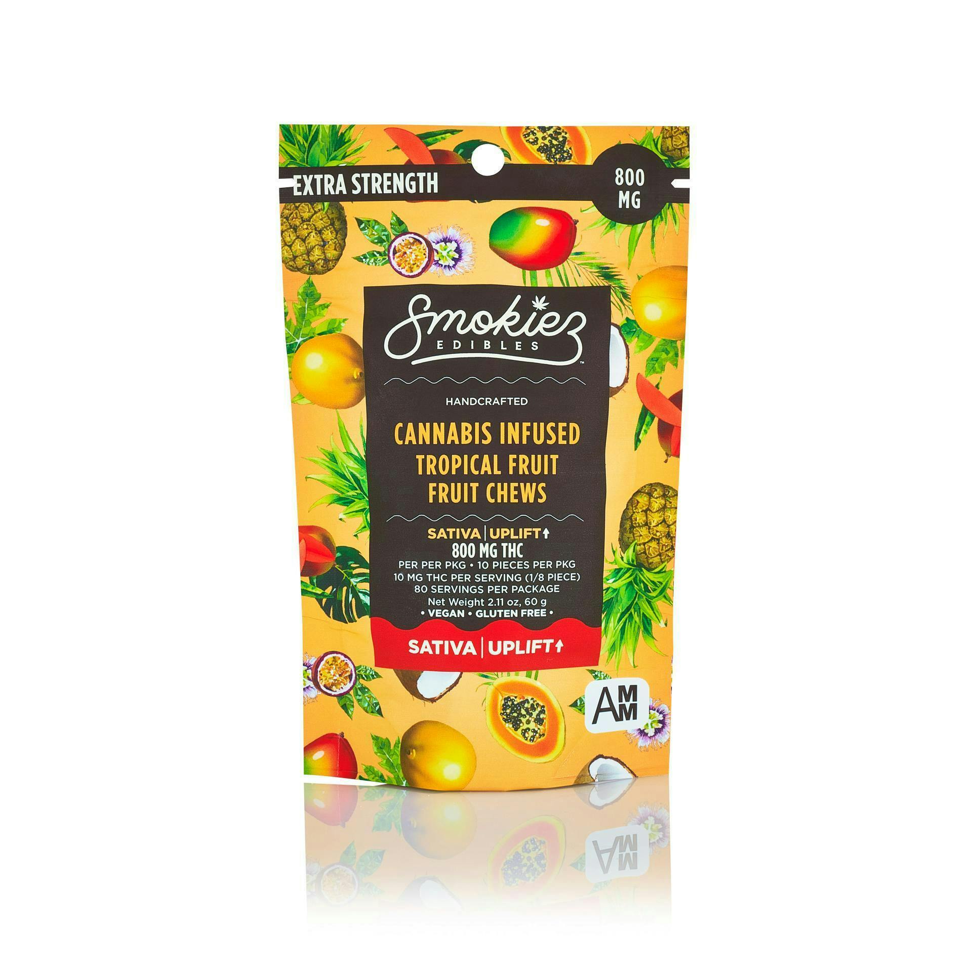 Sweet Tropical Fruit Gummies | 800mg | 10ct | 80mg/ea by Smokiez Edibles