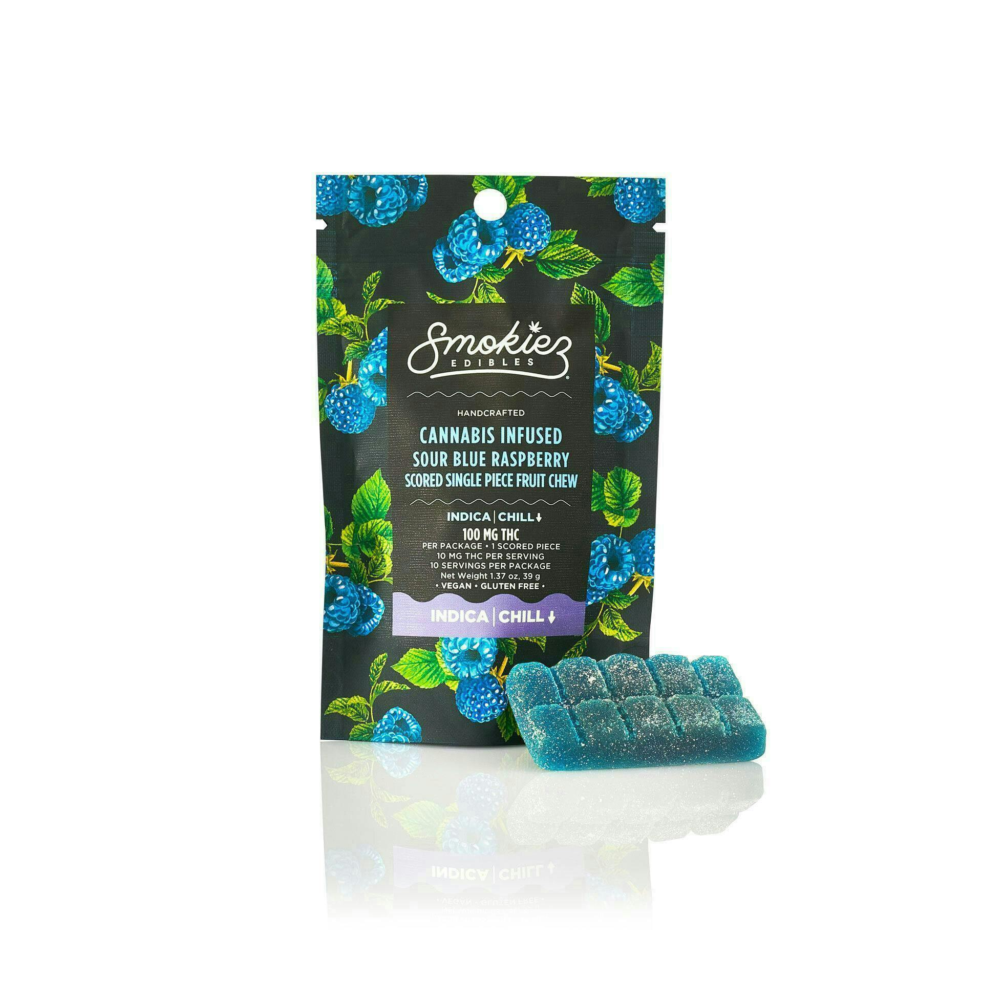 Sour Blue Raspberry Gummies · 100mg