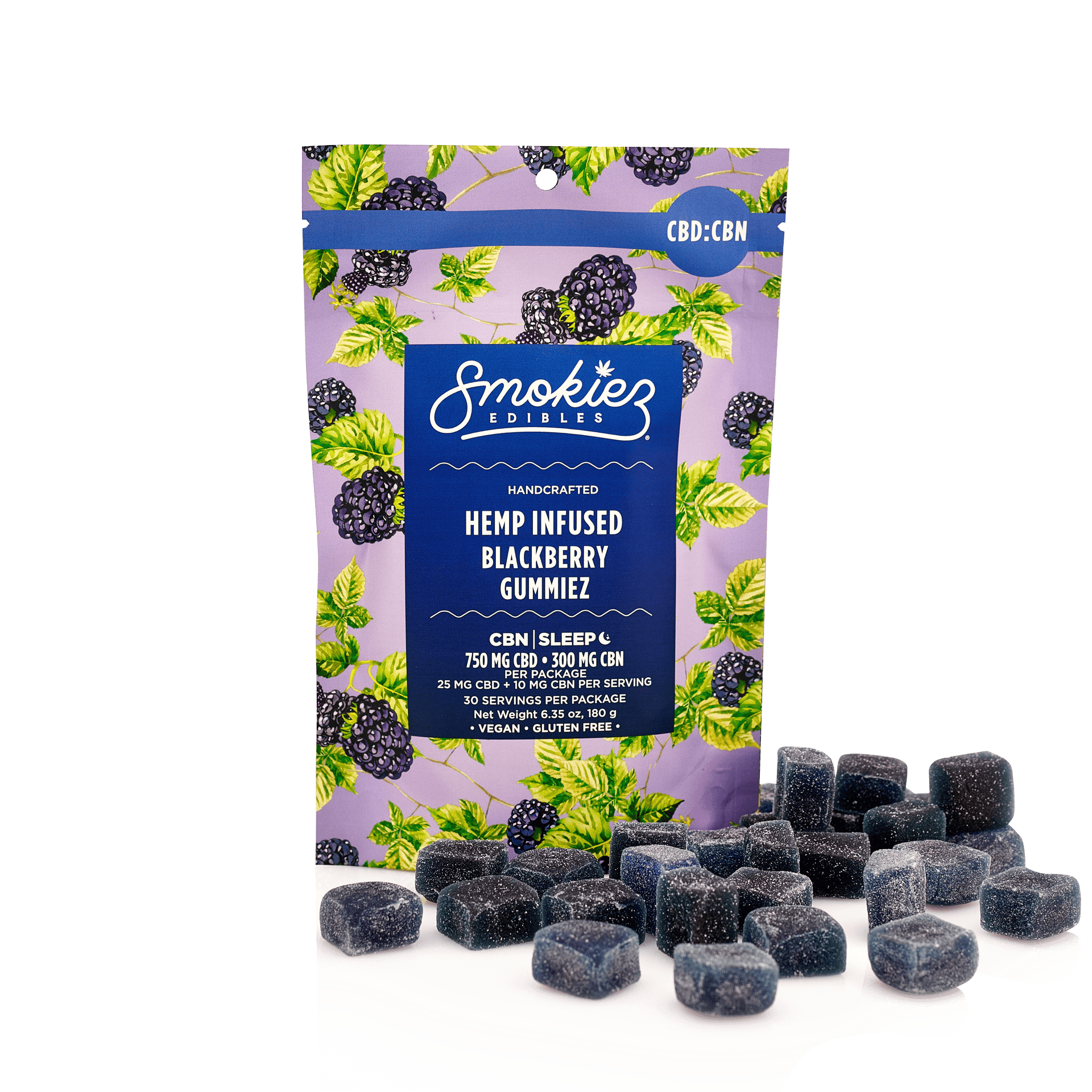 Sweet Blackberry Gummies 2:5 CBD:CBN | 750mg | 30ct | 25mg/ea