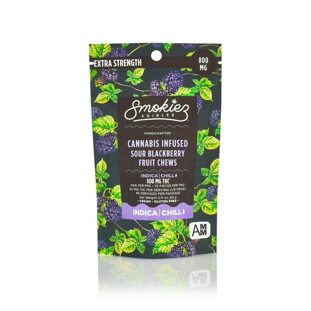 Sour Blackberry Gummies | 800mg | 10ct | 80mg/ea by Smokiez Edibles