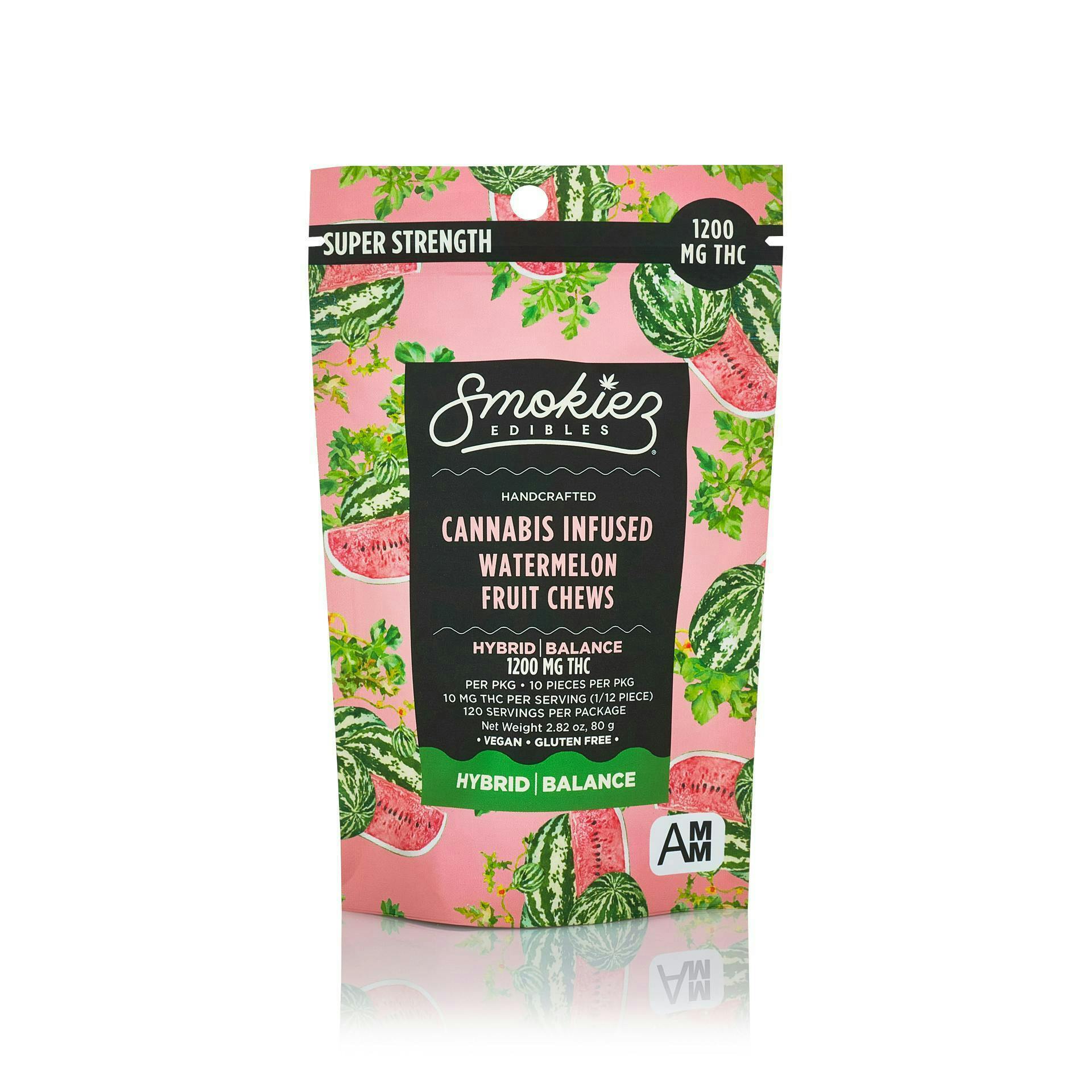 Sweet Watermelon Gummies | 1200mg | 10ct | 120mg/ea by Smokiez Edibles