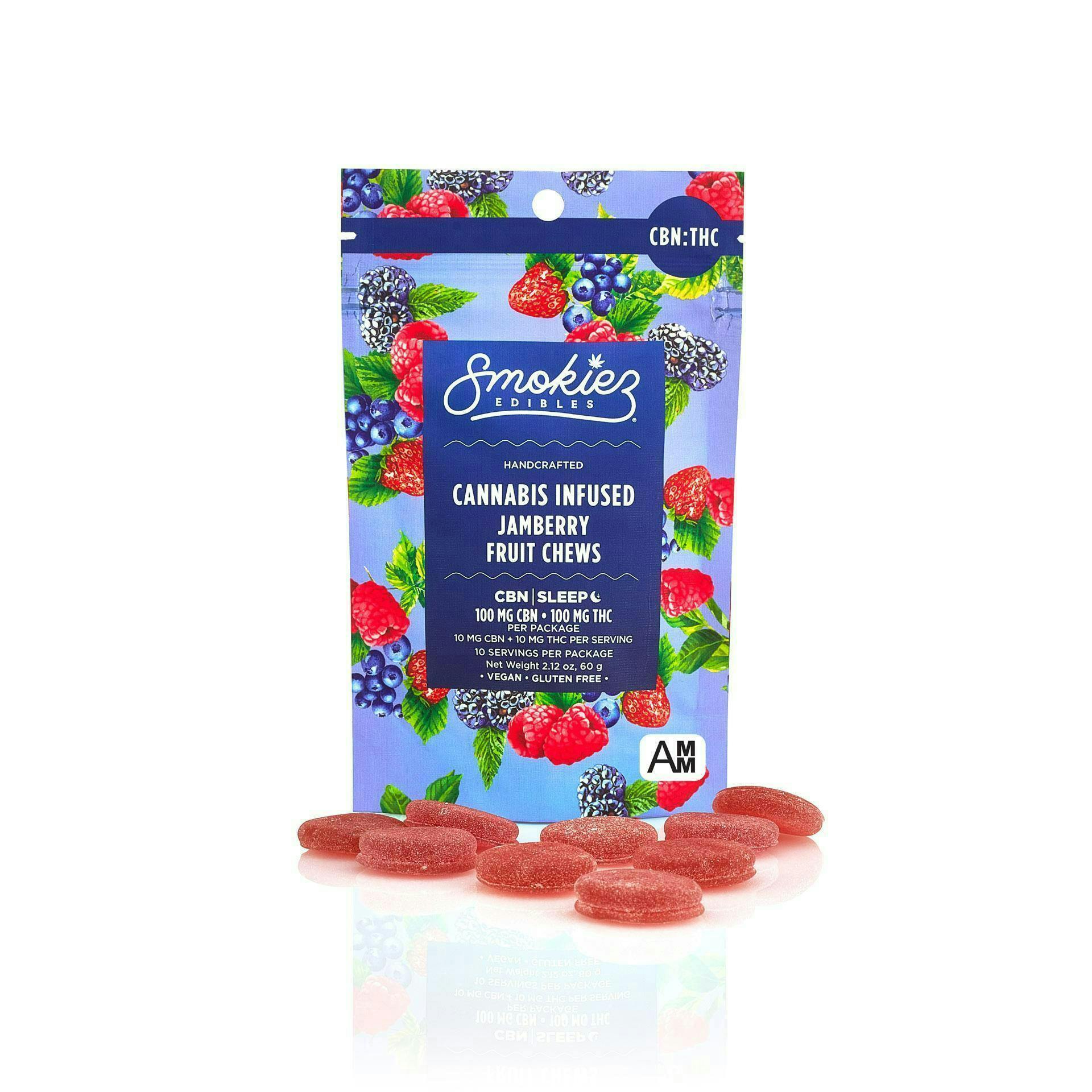Sweet Jamberry Gummies 1:1 CBN:THC | 100mg | 10ct | 10mg/ea at Speakeasy Dispensary
