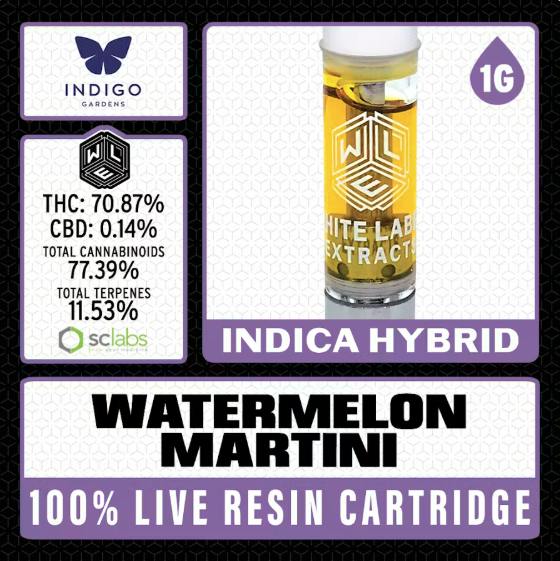 Watermelon Martini | Live Resin Cartridge | 1g by White Label Extracts