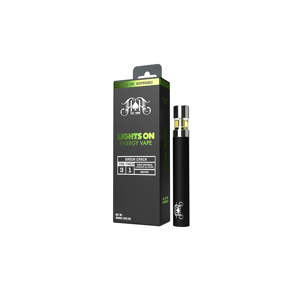 Green Crack 3:1 THC:THCV | Lights On Disposable | 0.5g by Heavy Hitters