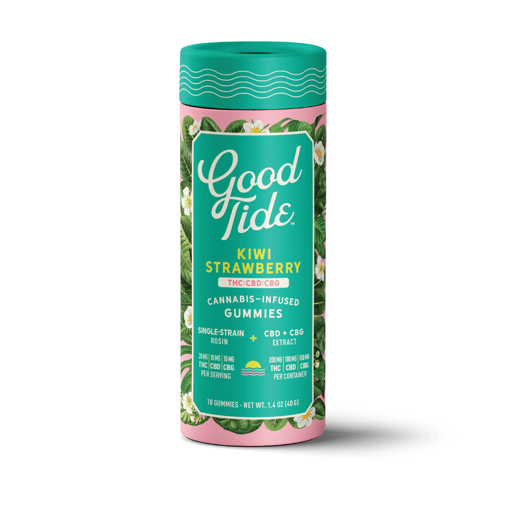 Kiwi Strawberry 2:1:1 THC:CBD:CBG Gummies | 200mg | 10ct | 20mg/ea by Good Tide