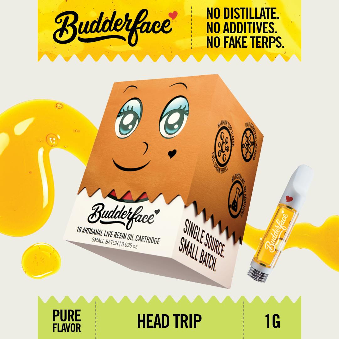 BUDDERFACE | Head Trip | 1G | Artisanal Live Resin 510 Vape Cart by Detour