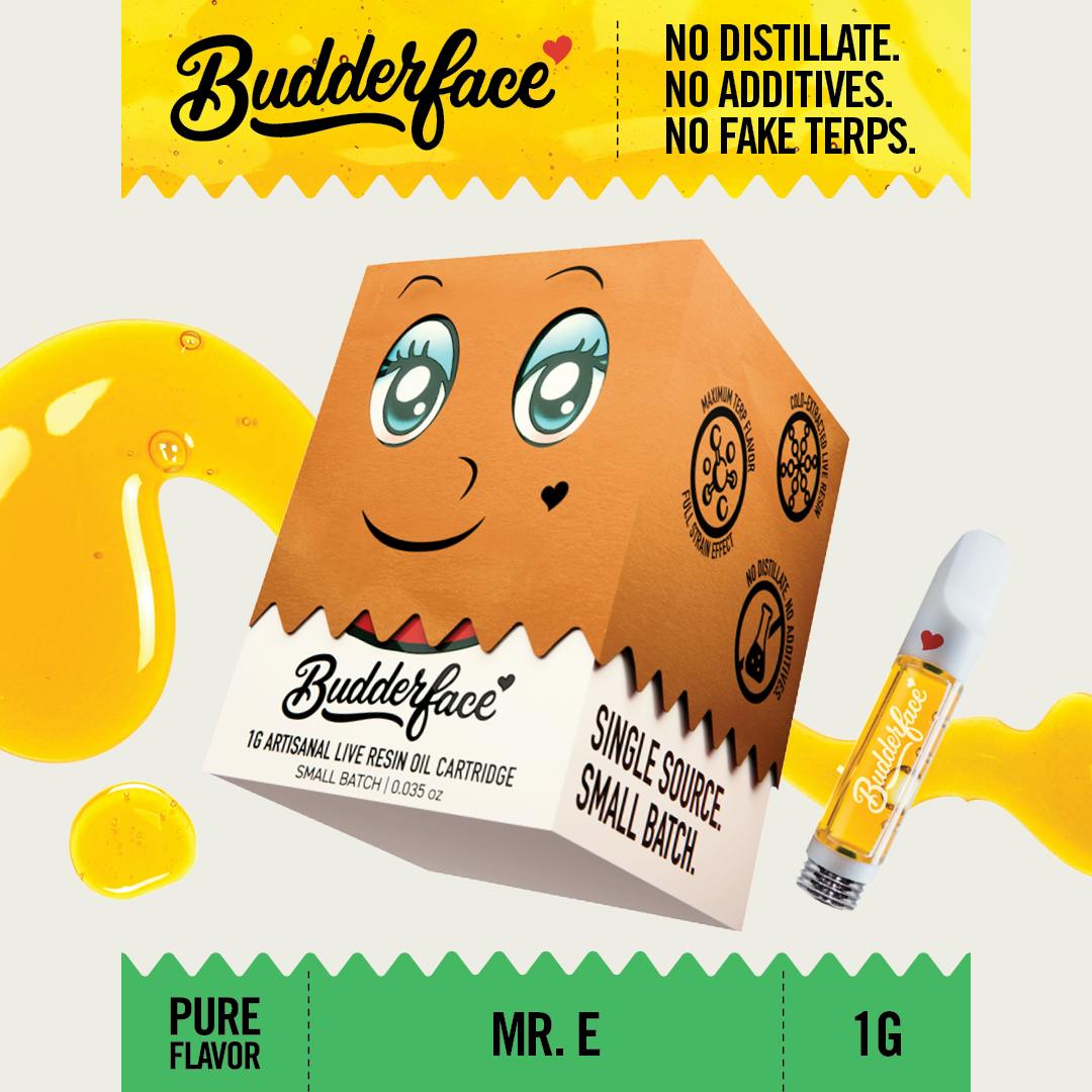 BUDDERFACE | Mr E | 1G | Artisanal Live Resin 510 Vape Cart by Detour