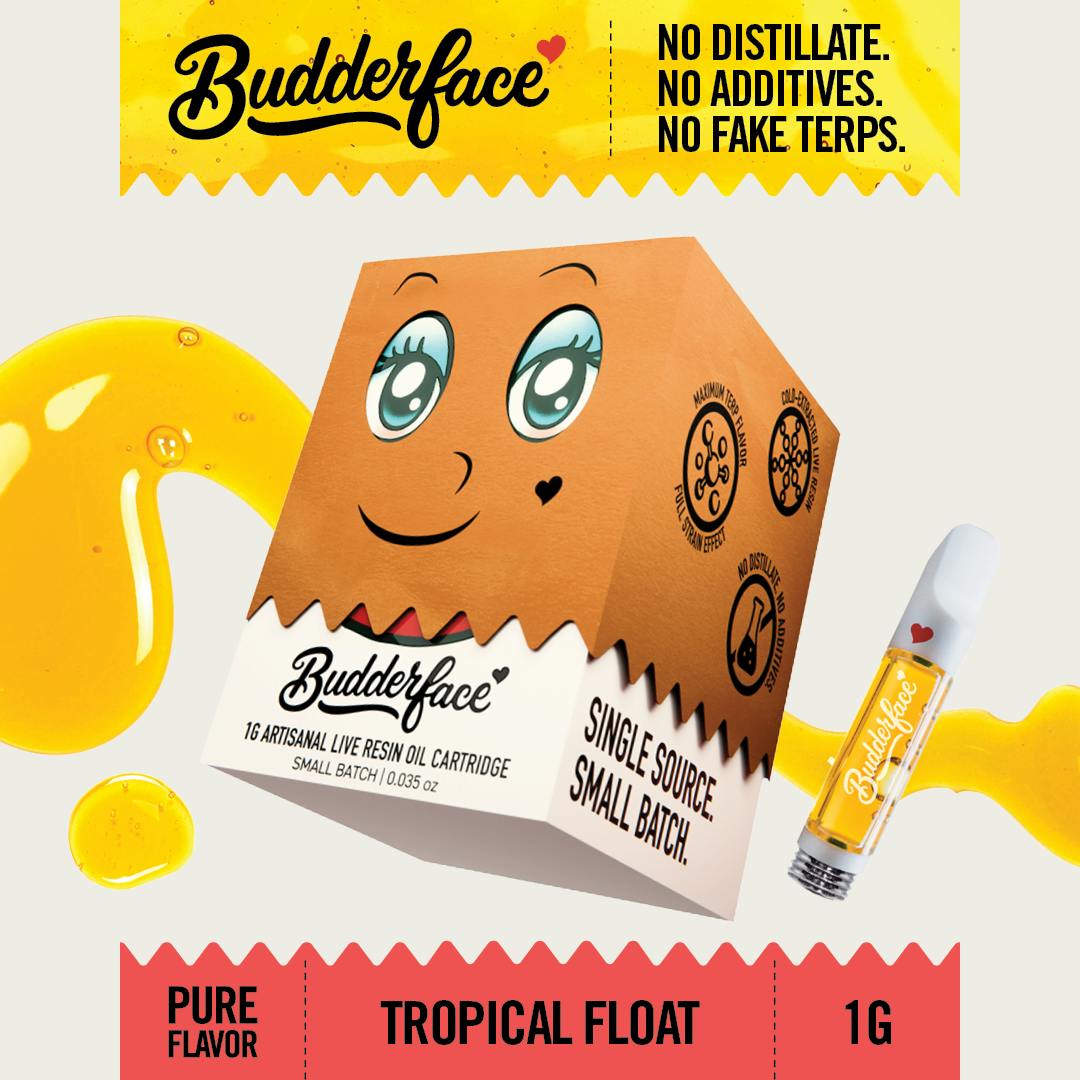 BUDDERFACE | Tropical Float | 1G | Artisanal Live Resin 510 Vape Cart by Detour