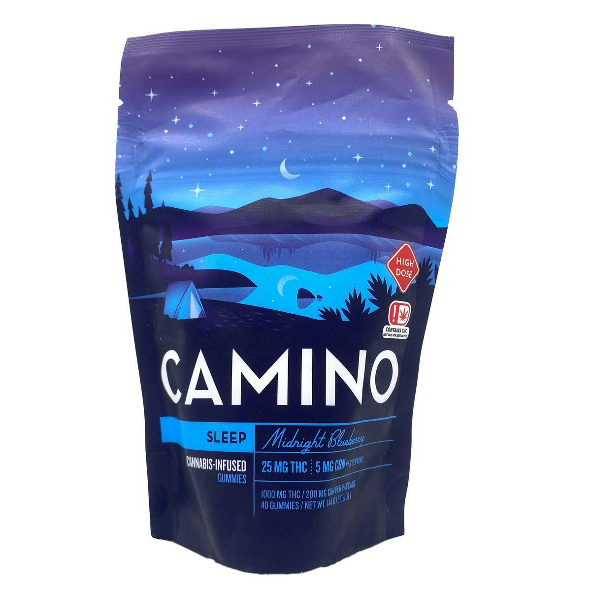 Sleep | Midnight Blueberry THC:CBN 5:1 Gummies | 1000mg | 40ct | 25mg/ea