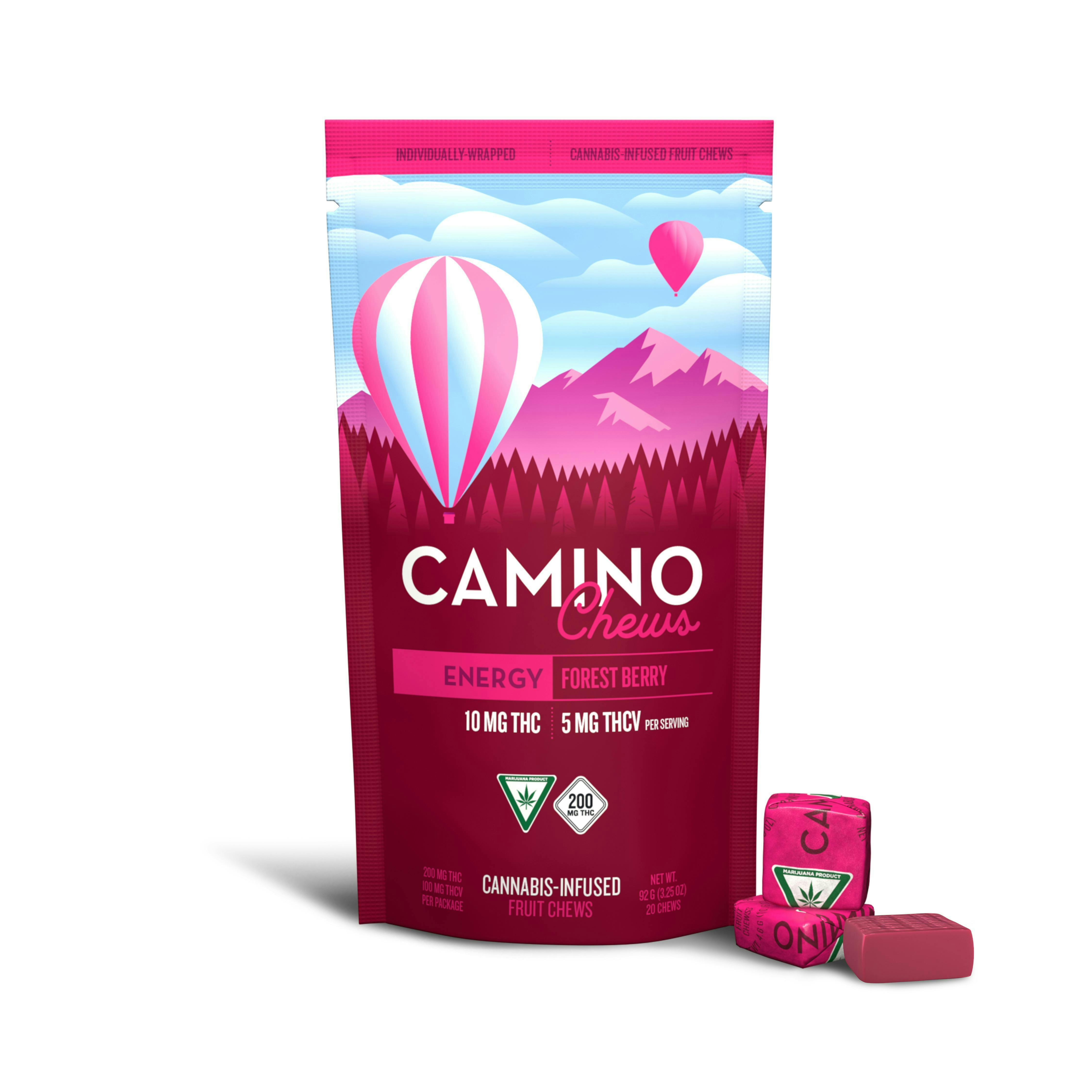 Energy | Forest Berry THC:THCV 2:1 Gummies | 200mg | 20ct | 10mg/ea by Camino