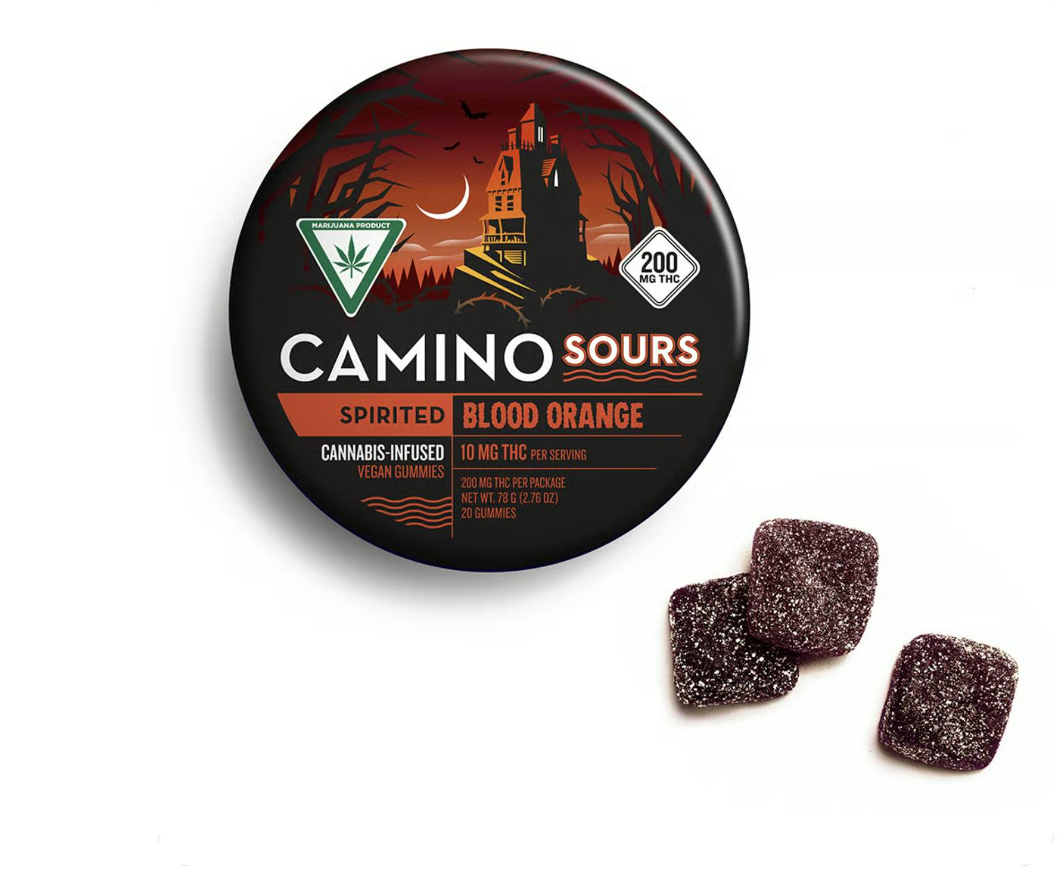 Spirited | Blood Orange Sours Gummies | 200mg | 20ct | 10mg/ea