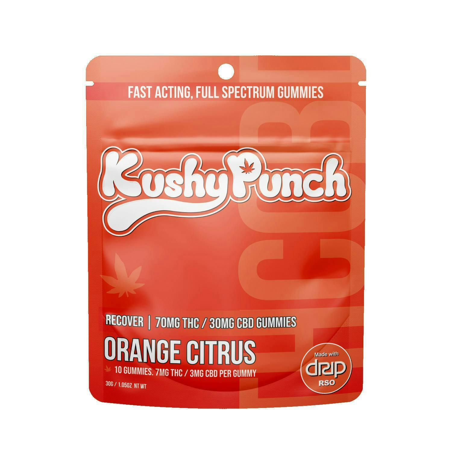 Recover 2:1 THC:CBD · Citrus Gummies · 70mg · 10ct · 7mg/ea