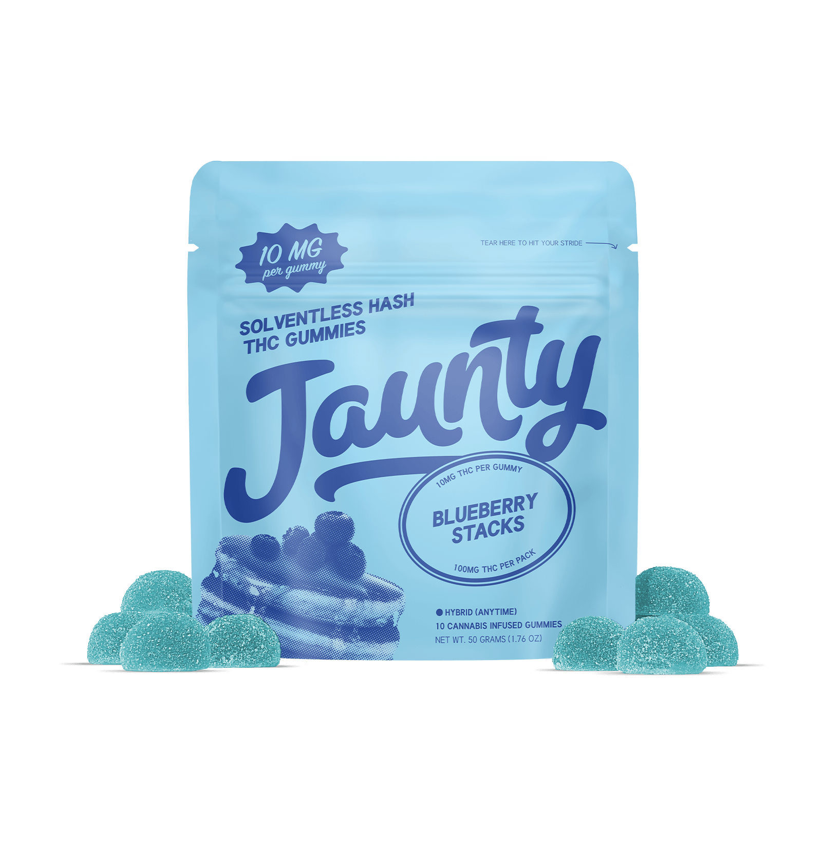 Blueberry Stacks Hash Infused | 100mg | 10ct | 10mg/ea by Jaunty