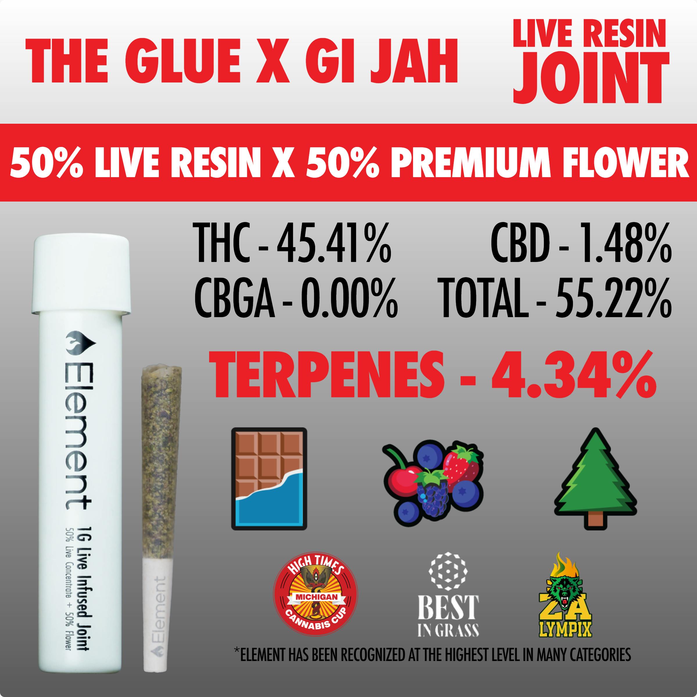 Element x Herb Wealth - Live Resin Joint 1g - The Glue x GI Jah by Element
