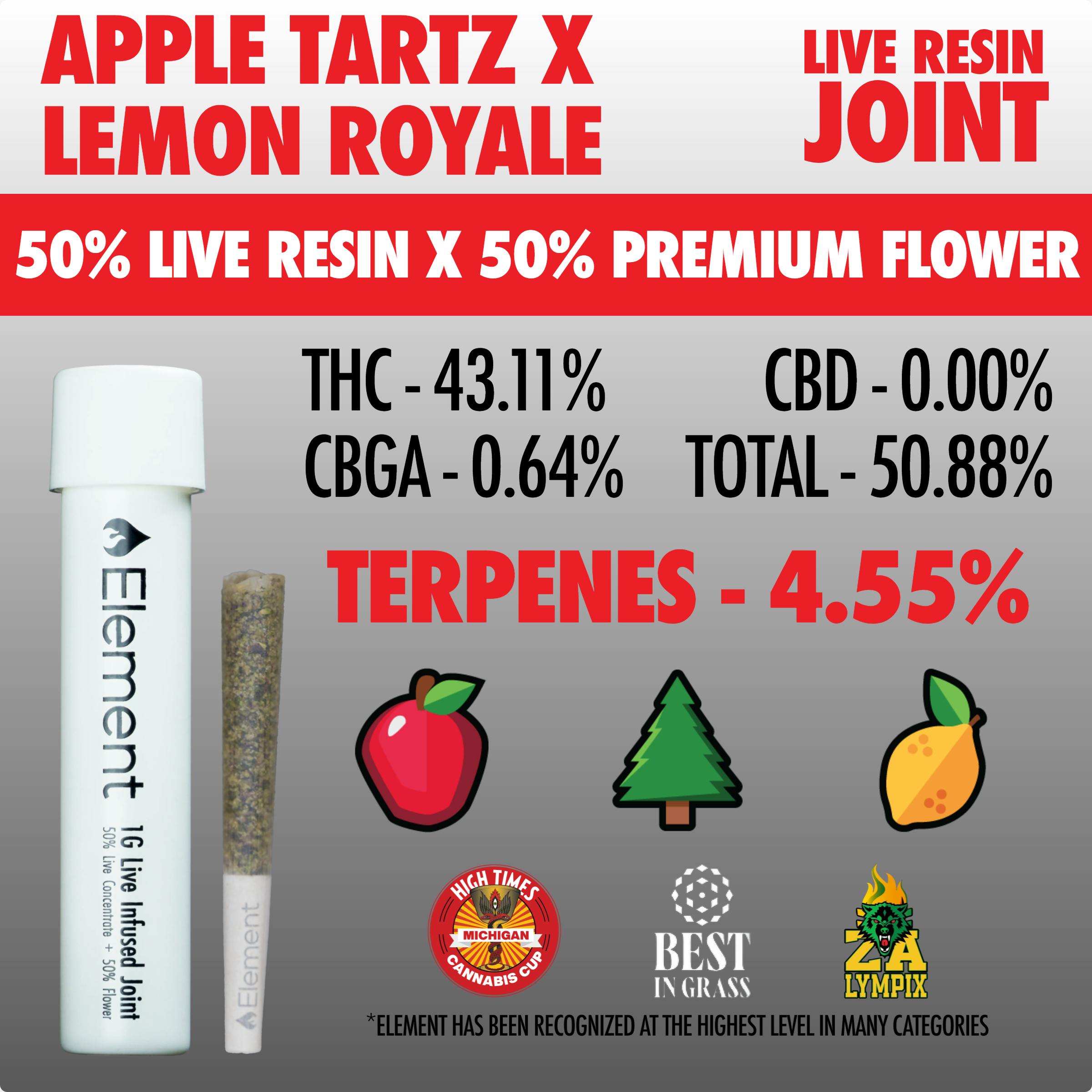 Element x SuperSuper - Live Resin Joint 1g - Apple Tartz x Lemon Royale by Element