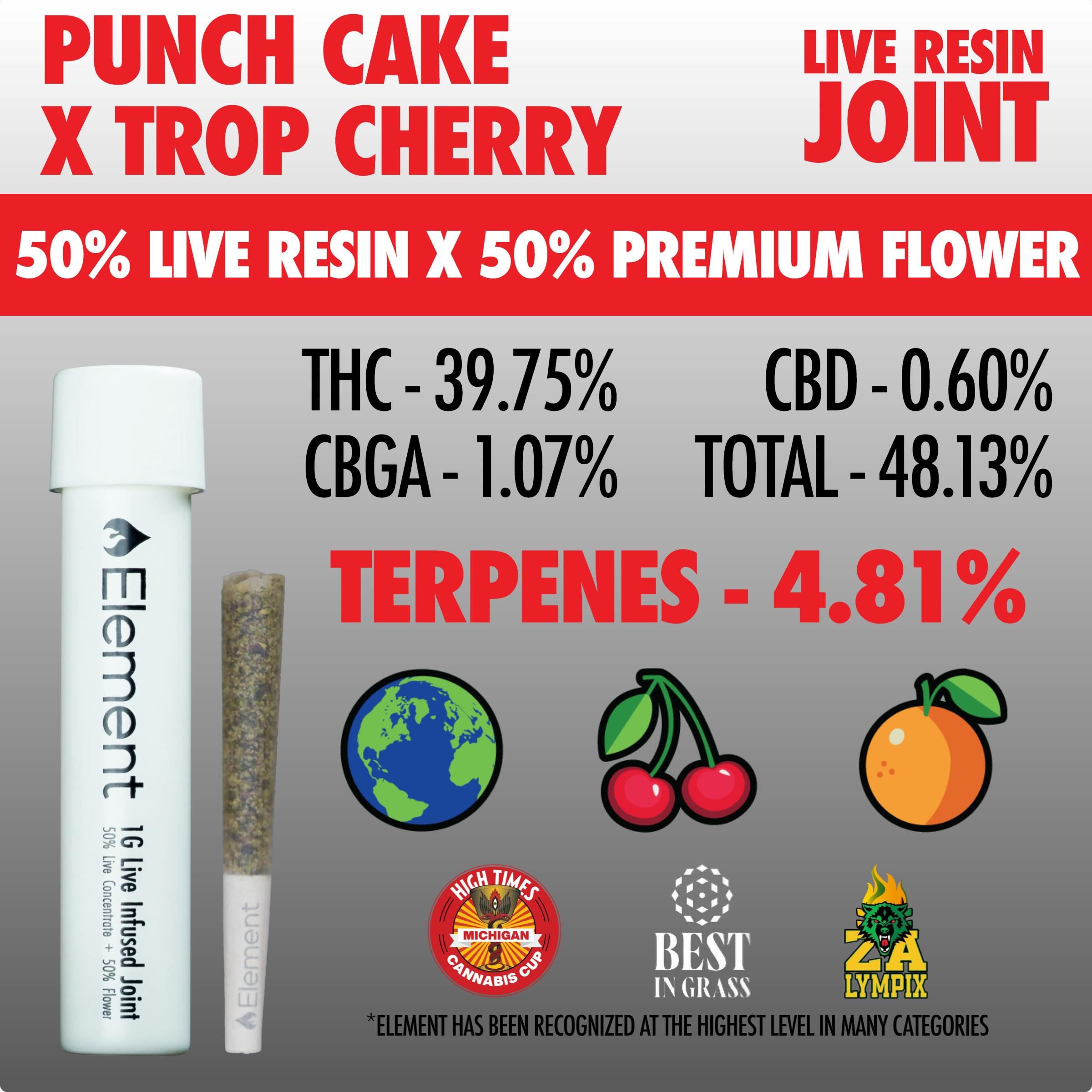 Element x SuperSuper - Live Resin Joint 1g - Punch Cake x Trop Cherry
