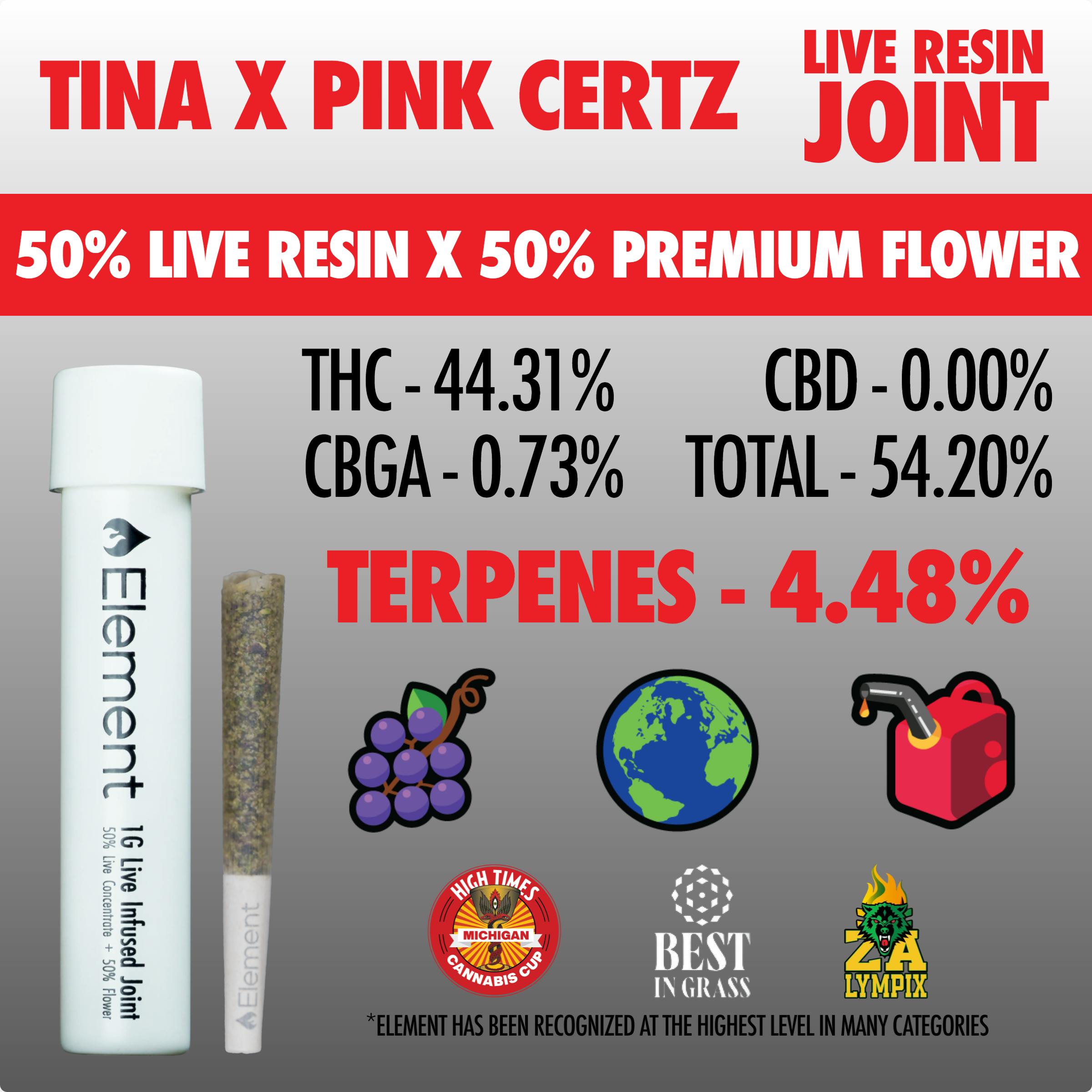 Element x SuperSuper - Live Resin Joint 1g - Tina x Pink Certz by Element
