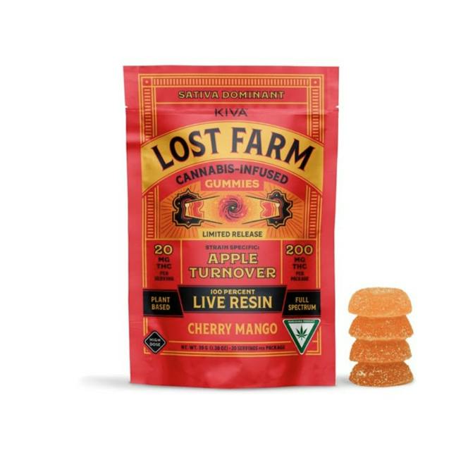Cherry Mango 'Apple Turnover' Live Resin Gummies | 200mg | 10ct | 20mg/ea by Lost Farm