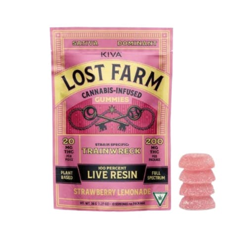 Strawberry Lemonade 'Trainwreck' Gummies | 200mg | 10ct | 20mg/ea by Lost Farm