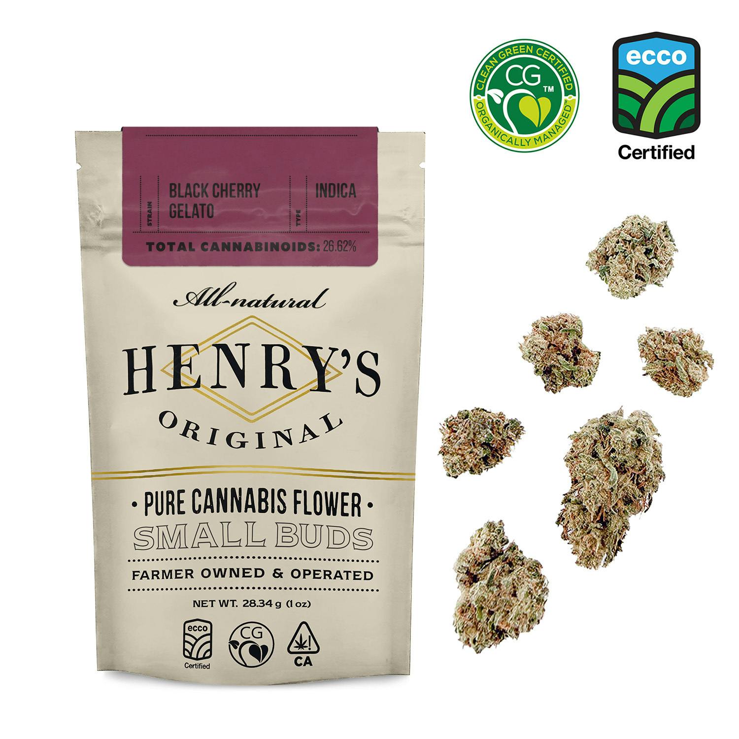 Henry's Original | Black Cherry Gelato | Pouch Small Buds | 28g