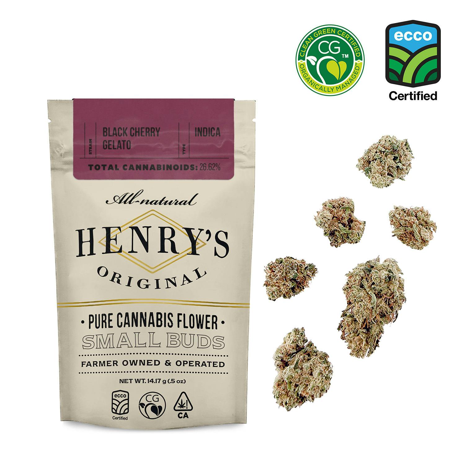 Henry's Original | Black Cherry Gelato | Pouch Small Buds | 14g