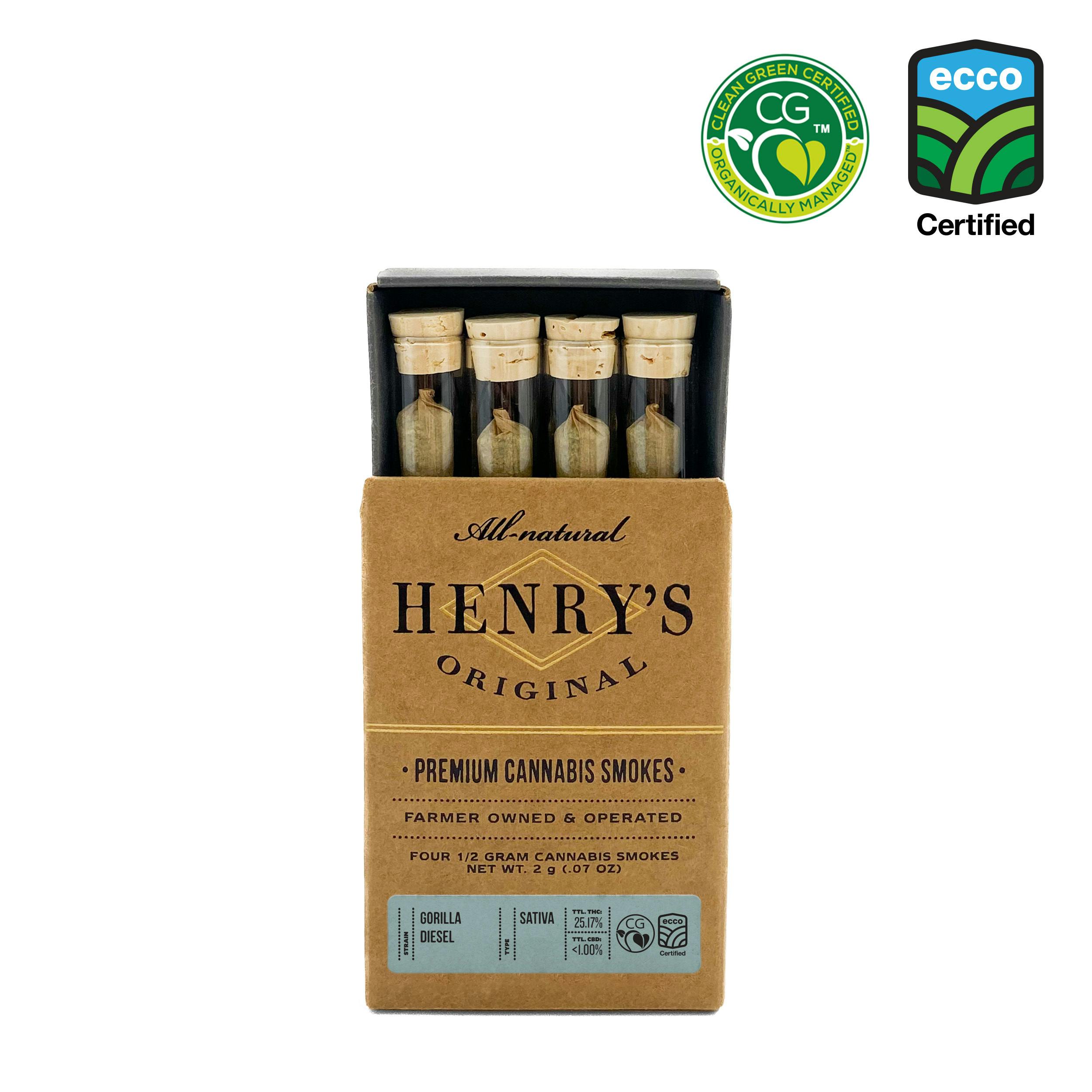 Henry's Original | Gorilla Diesel | Joints | 0.5g each | 4pk