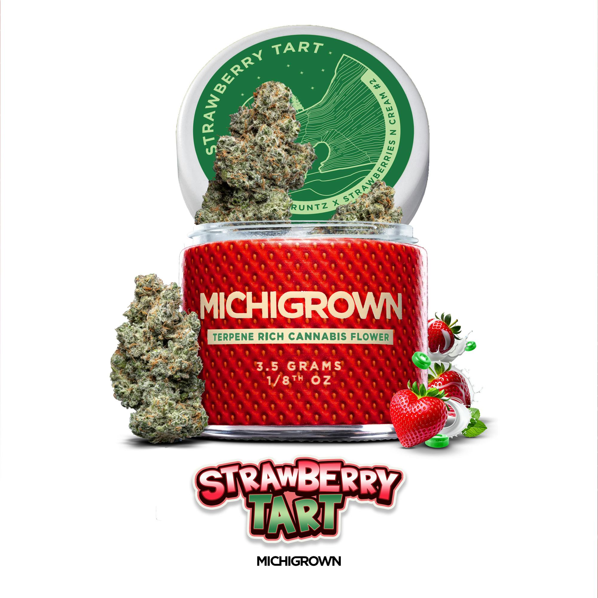 STRAWBERRY TART - 3.5 GRAMS - PREMIUM FLOWER - JARS by MICHIGROWN