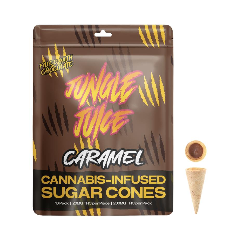 Chocolate Caramel Sugar Cones | 200mg | 10ct | 20mg/ea by Jungle Juice