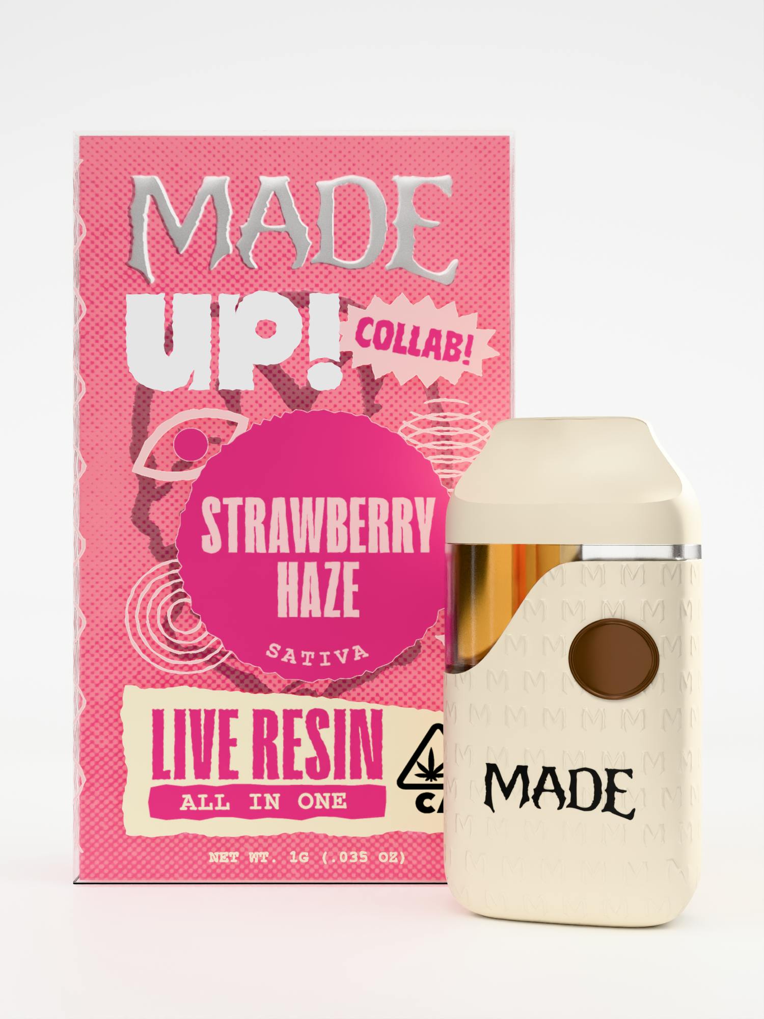 MADE x UP! | Strawberry Haze | Live Resin Disposable | 1g