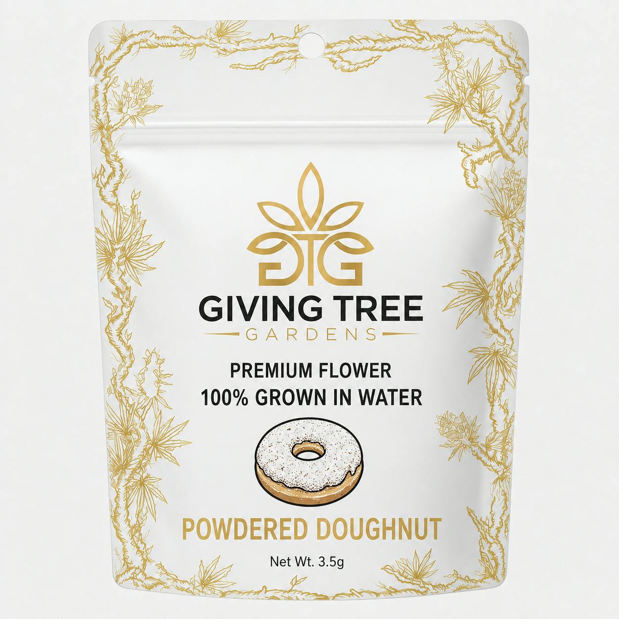 Powdered Doughnut – 3.5G Pre-Pack Flower | 100% WATER GROWN • TRUE HYDRO by Giving Tree Gardens