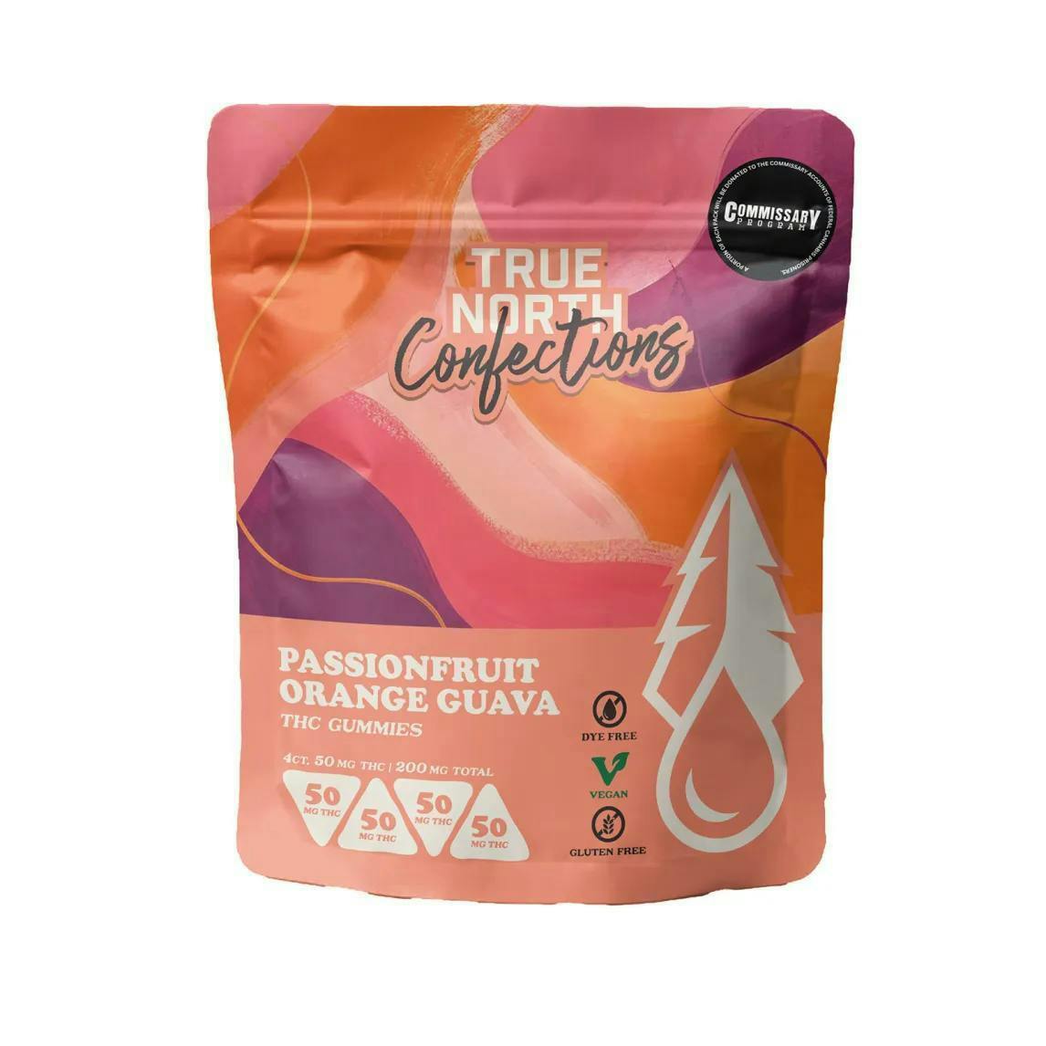 Passionfruit Orange Guava Gummies | 200mg | 4ct | 50mg/ea by True North Collective MI