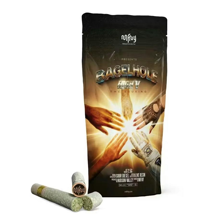Sour Diesel x Sour Diesel | BagelHole Live Resin Infused Joint | 2.5g