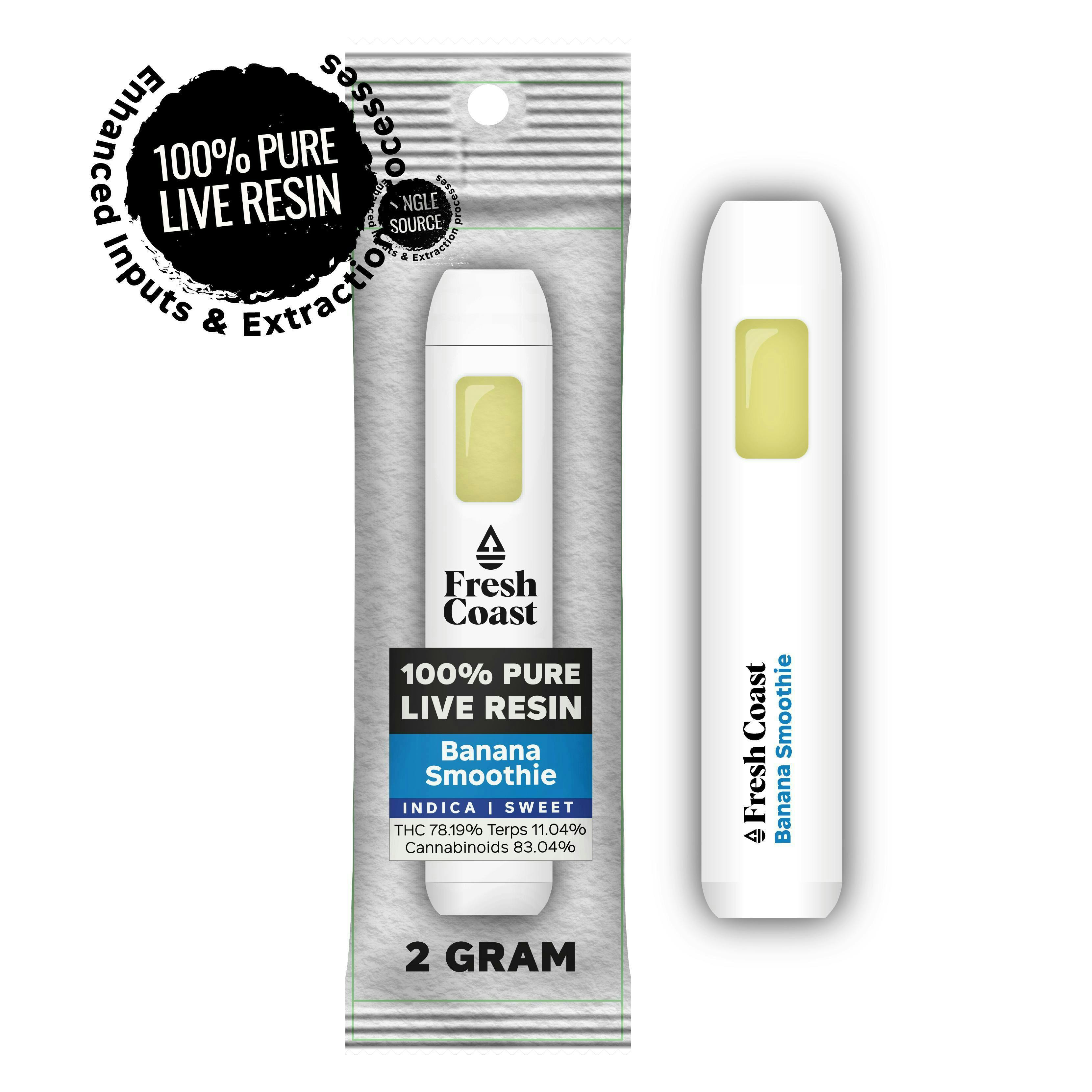 Banana Smoothie | Live Resin Disposable | 2g by Fresh Coast