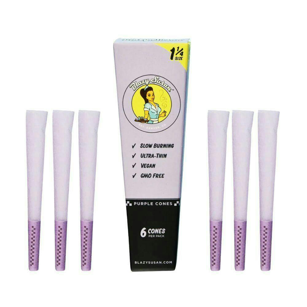 1 1/4 Size Purple Cones | Rolling Papers | Accessories | 6ct