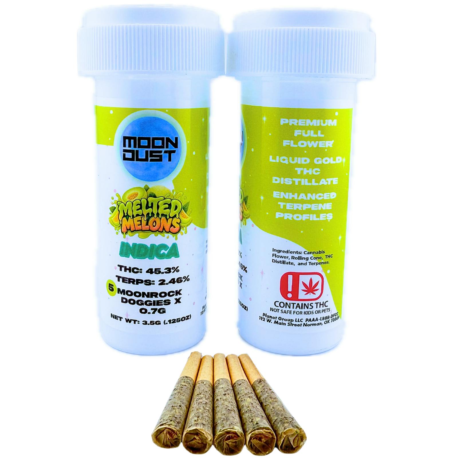 Moon Rock | Melted Melons | Infused Joint | 0.7g each | 5pk