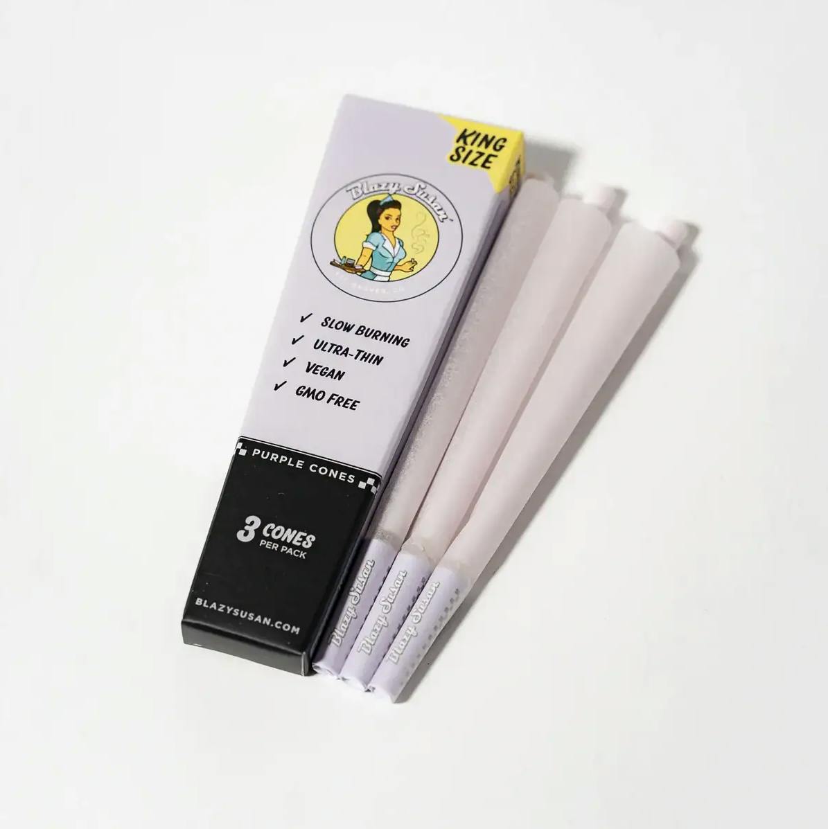 King Size Purple Cones | Rolling Papers | Accessories | 3ct
