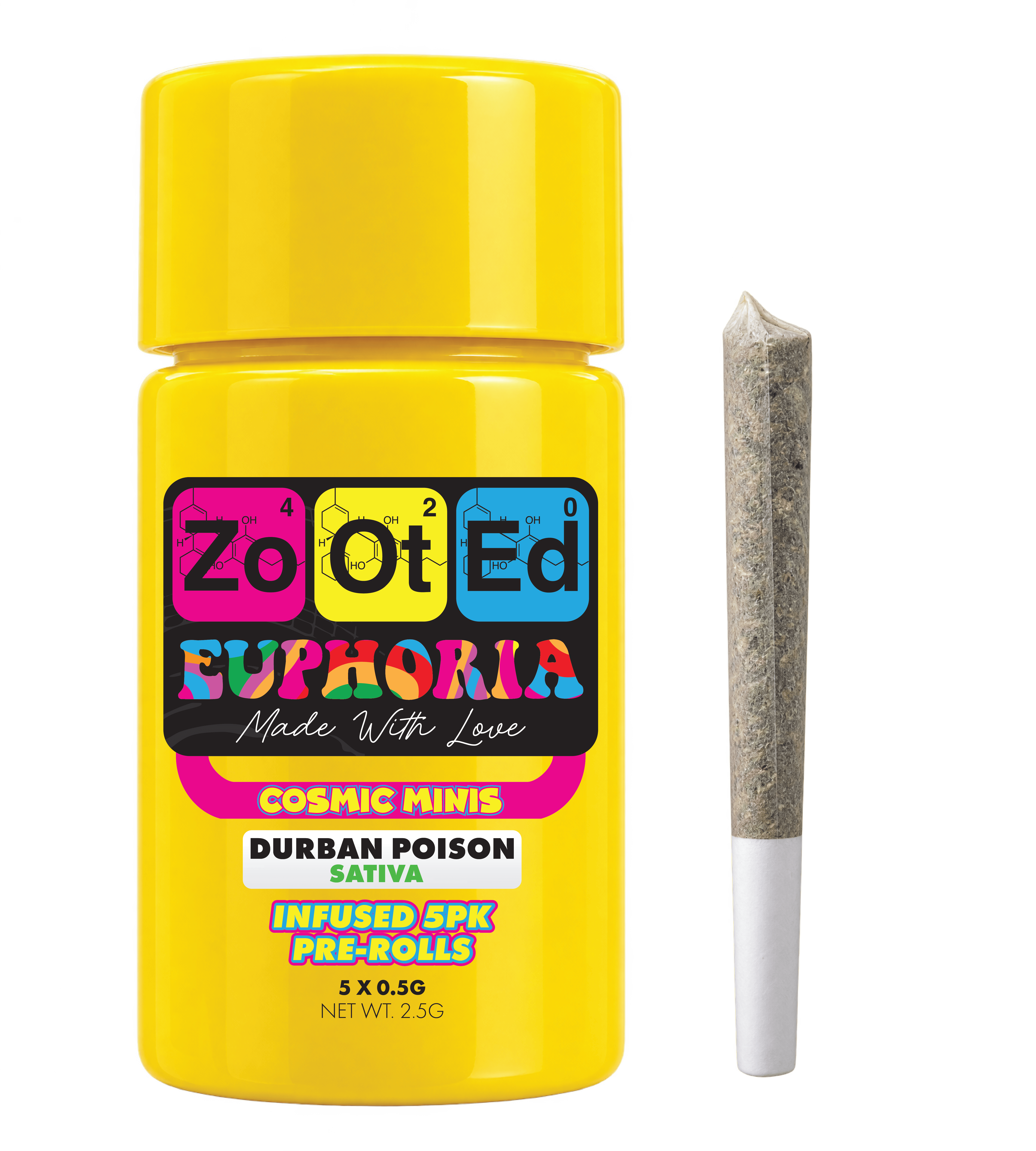 Euphoria Cosmic Minis | Durban Poison | Infused Minis | .5g ea | 5pk