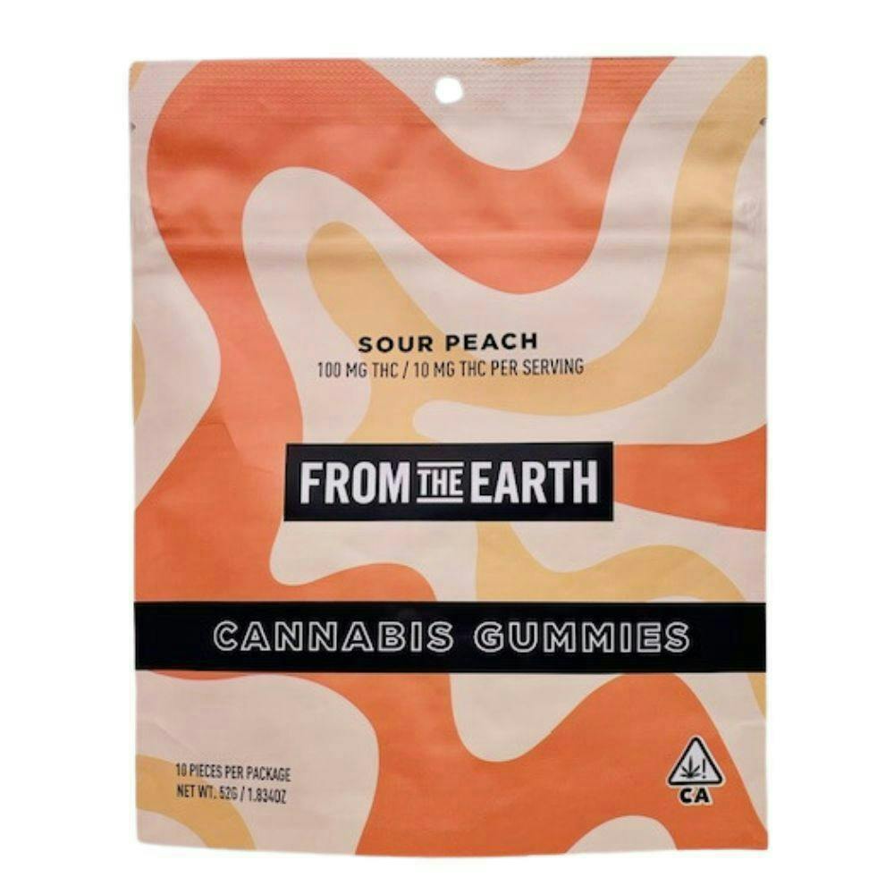 Sour Peach Gummies | 100mg | 10ct | 10mg/ea