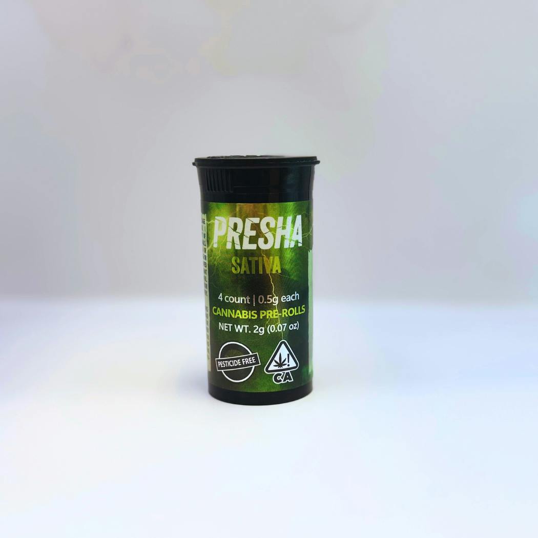 PRESHA Preroll 4pk Sativa Lemon Snow Berries